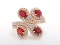 Pigeon Blood Ruby Swirl Cocktail Ring in 18K rose gold — view 1