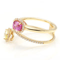 Pink Sapphire & Fancy Yellow Diamond Wrap Ring