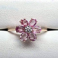 Pink Sapphire Flower Ring