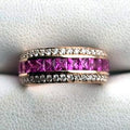 Pink Sapphire Princess-Cut Band