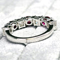 Ruby & Asscher Diamond Five-Stone Ring