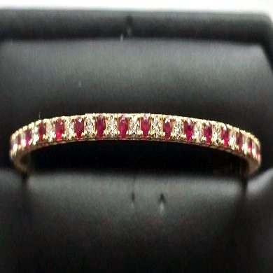 Ruby & Diamond Half-Eternity Band