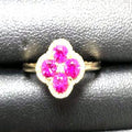 Ruby Quatrefoil Halo Ring