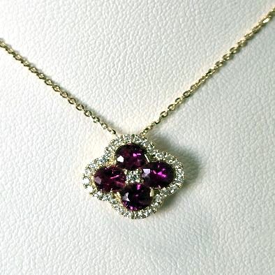 Ruby Quatrefoil Pendant Necklace