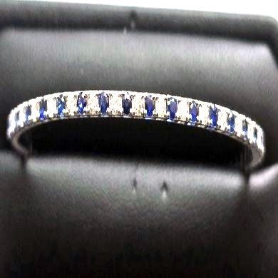 Sapphire & Diamond Half-Eternity Band