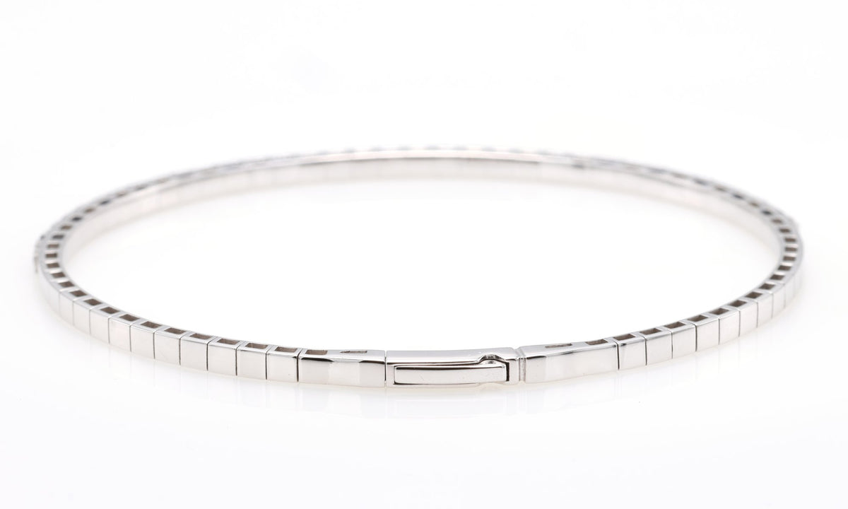 Sapphire & Diamond Half-Eternity Bangle in 18K white gold — view 5
