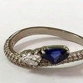 Trillion Sapphire & Heart Diamond Bypass Ring