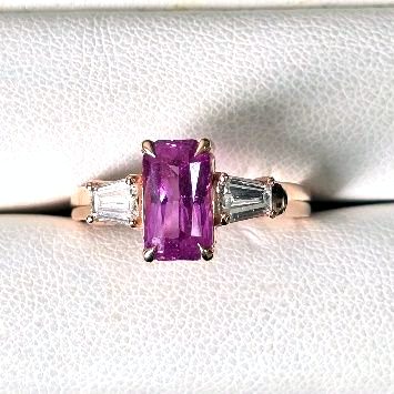 Unheated Madagascar Pink Sapphire Ring, 2.02 ct