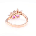 Unheated Pink Sapphire Cluster Ring