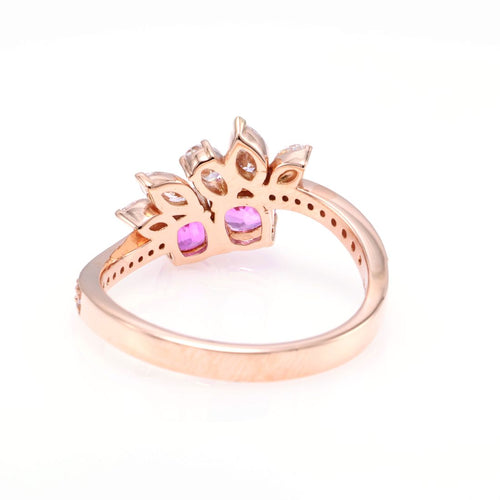 Unheated Pink Sapphire Cluster Ring
