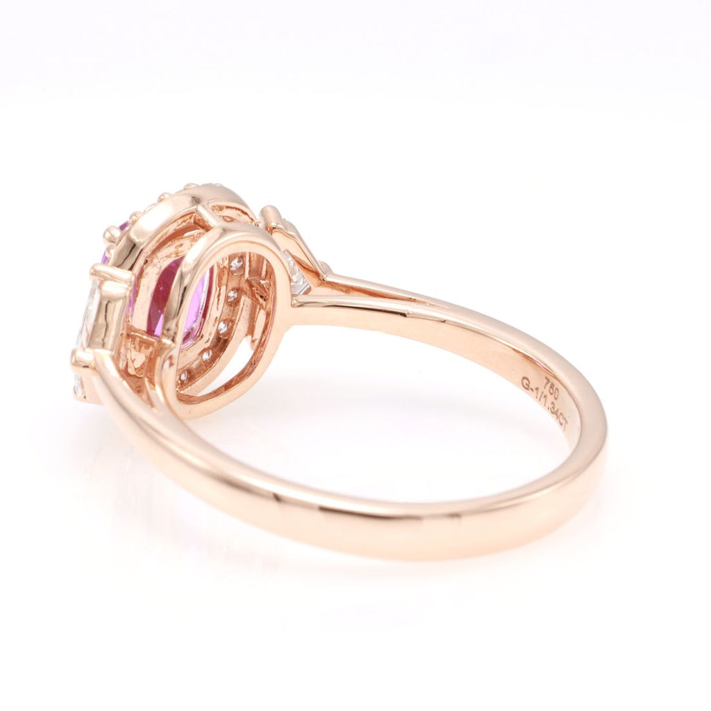 Unheated Pink Sapphire Cushion Ring