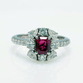 Unheated Siam Ruby Halo Ring