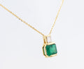 Zambian Emerald Bezel Pendant in 18K yellow gold — view 1