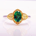 Zambian Emerald & Fancy Yellow Diamond Ring